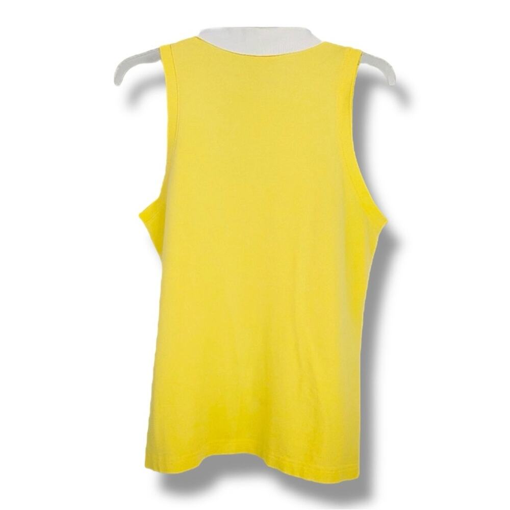 LILLY PULITZER VTG SLEEVELESS YELLOW AND WHITE POLO TOP SZ M - Picture 3 of 9